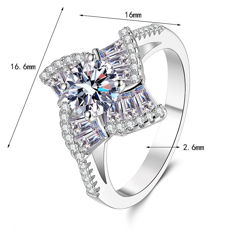 Moissanite Engagement Ring 1 Carat - Apaison Funkelnder 1 Karat D-Farbe Moissanit-Ring