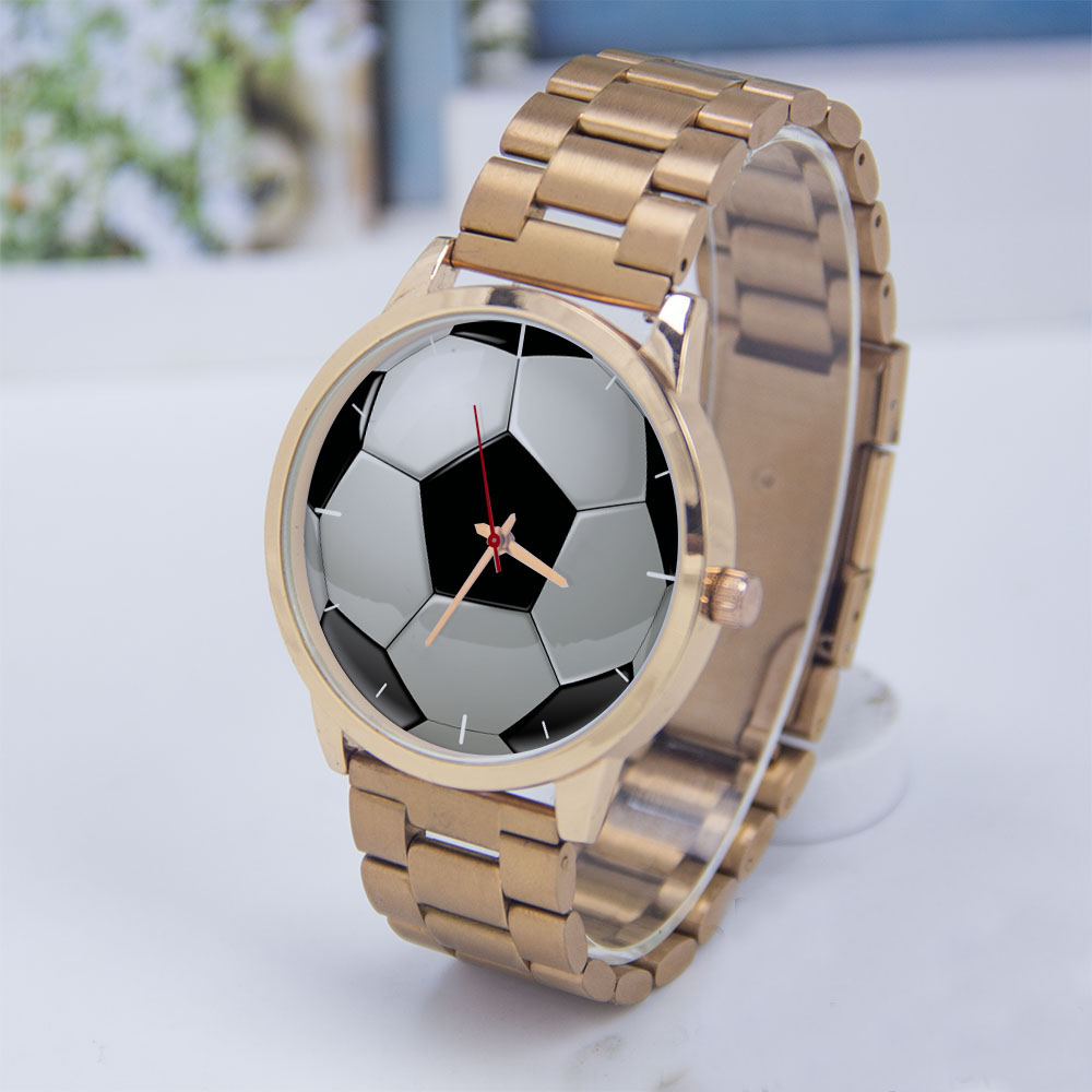 Watch Accessories - Fußball Fußball Design Fans Silber Herrenuhr