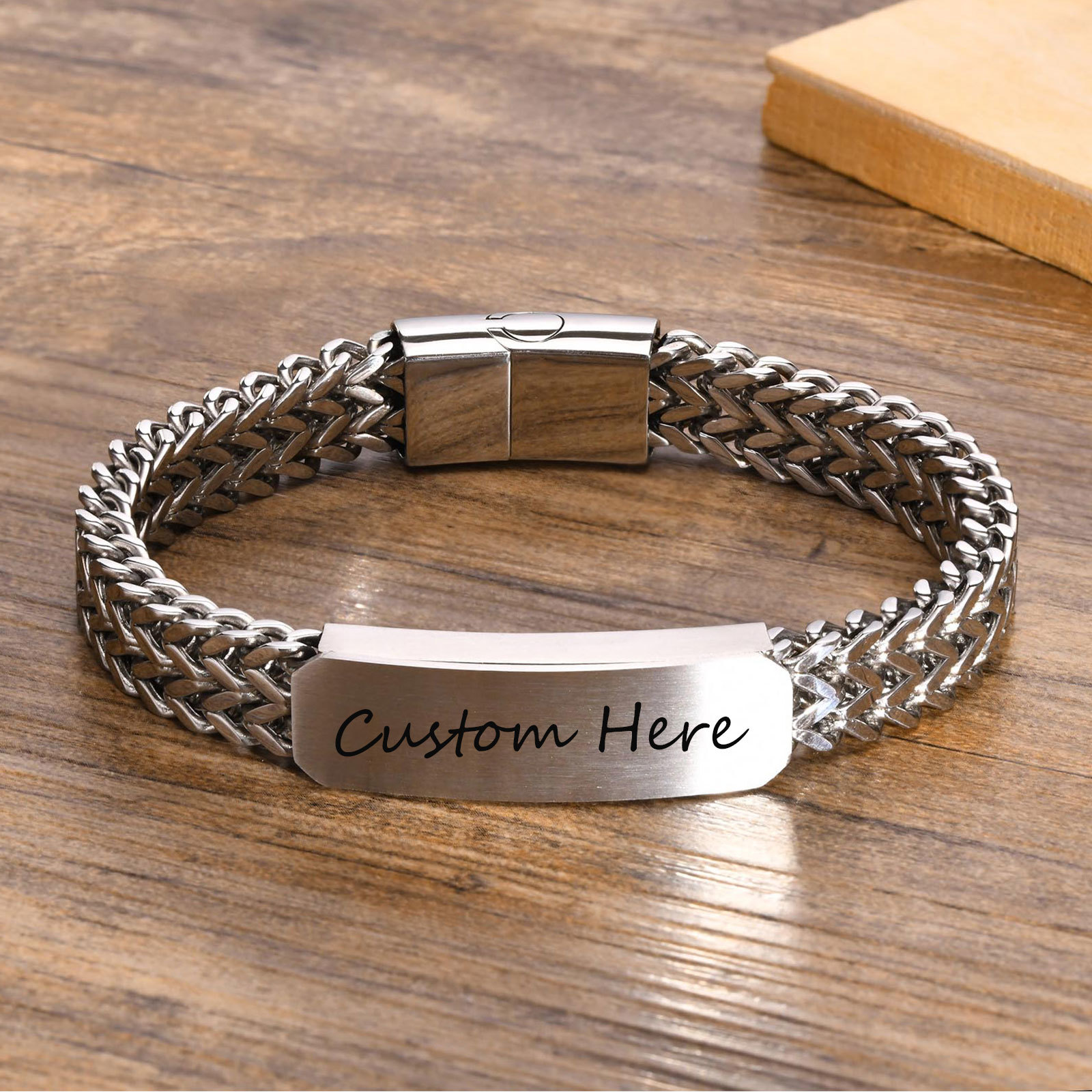 Cuban Link Chain 12Mm - Kostenlos anpassen ID Armbänder für Männer,
