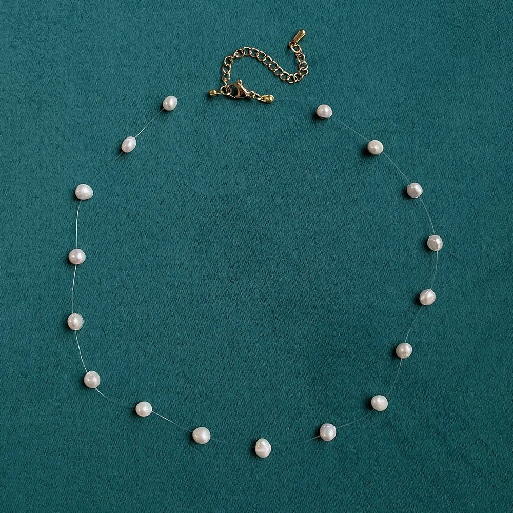 Pearl Choker Necklace Vintage - Natürliche Süßwasserperlenkette für Frauen, handgefertigt, unregelmäßige