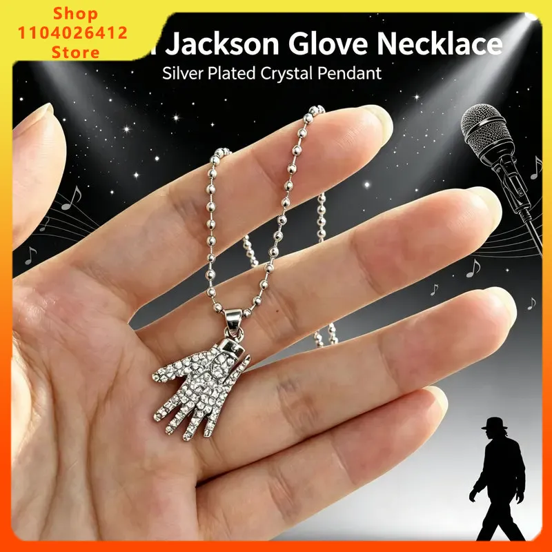 Anime Pendant Necklace - Vollbesetzte Michael Jackson Handschuh-Halskette, Unisex Modeaccessoire,