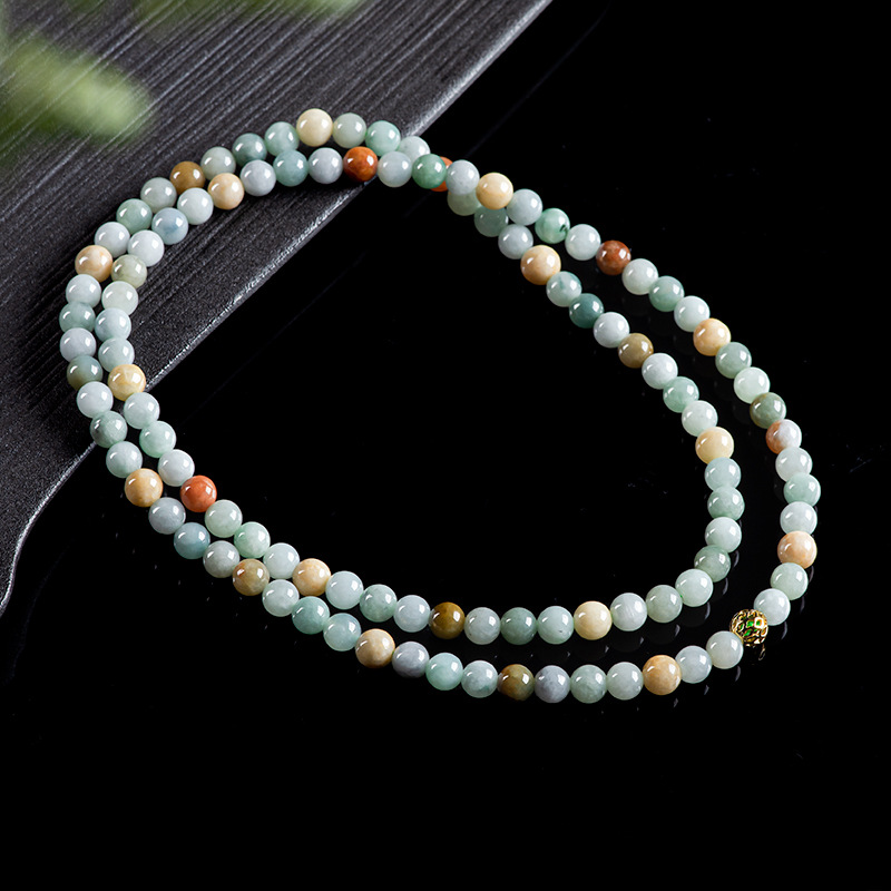 Necklaces - Burmesische Jadeit-Perlen Armband Halskette Echtes Schmuckstück
