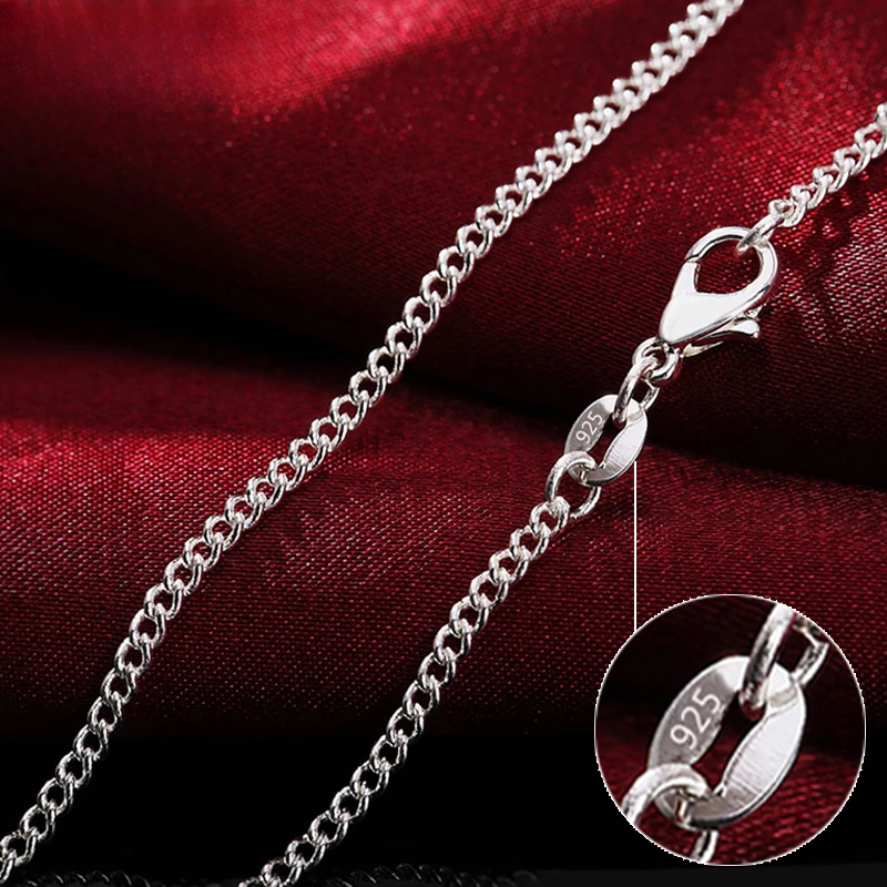 925 Sterling Silver Chain Necklace Men - Halskette aus 925er-Sterlingsilber, 40–75 cm, lang,