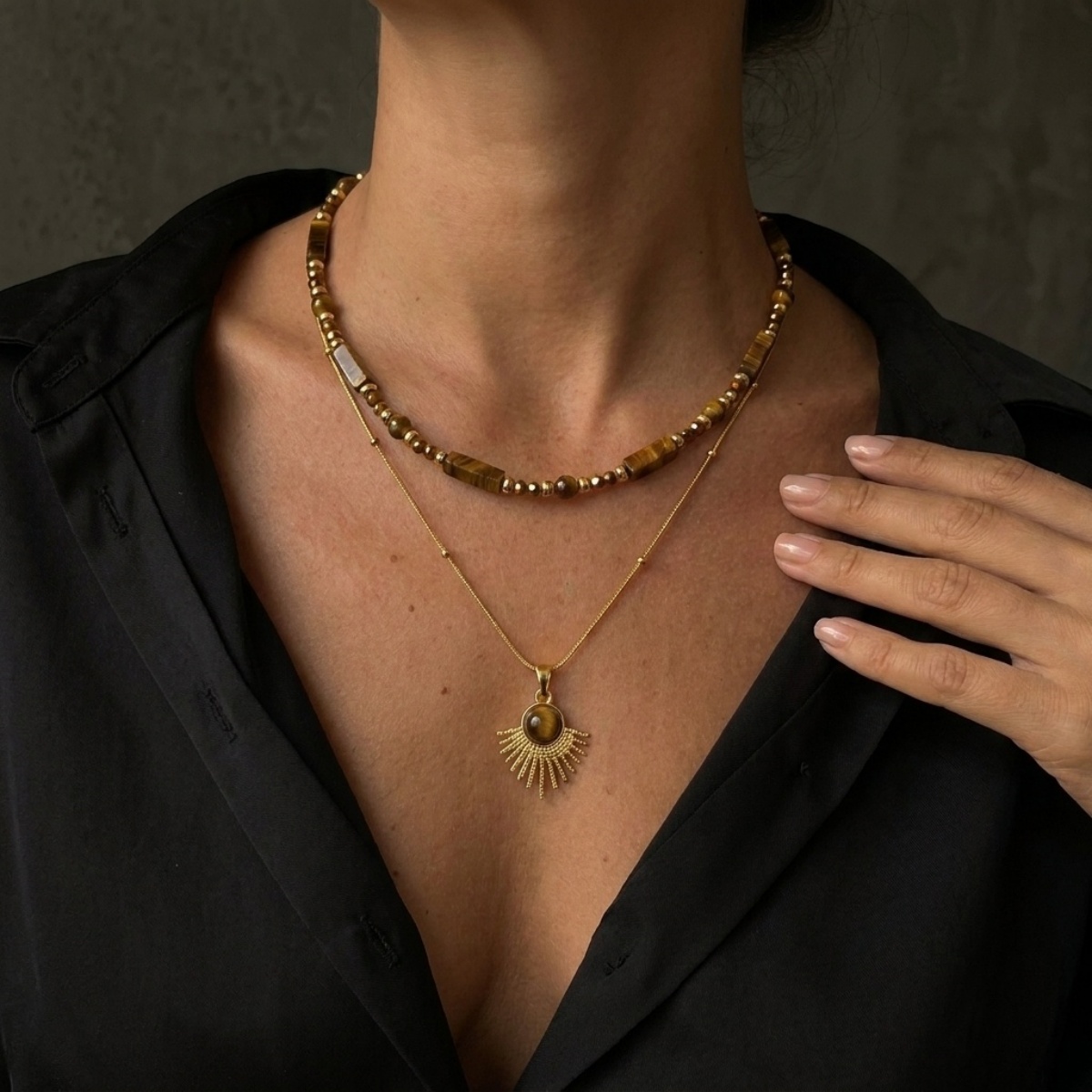 Ästhetische Herbstbraune Natür – Layered Pendant Necklace Aesthetic Bewertung und Preis