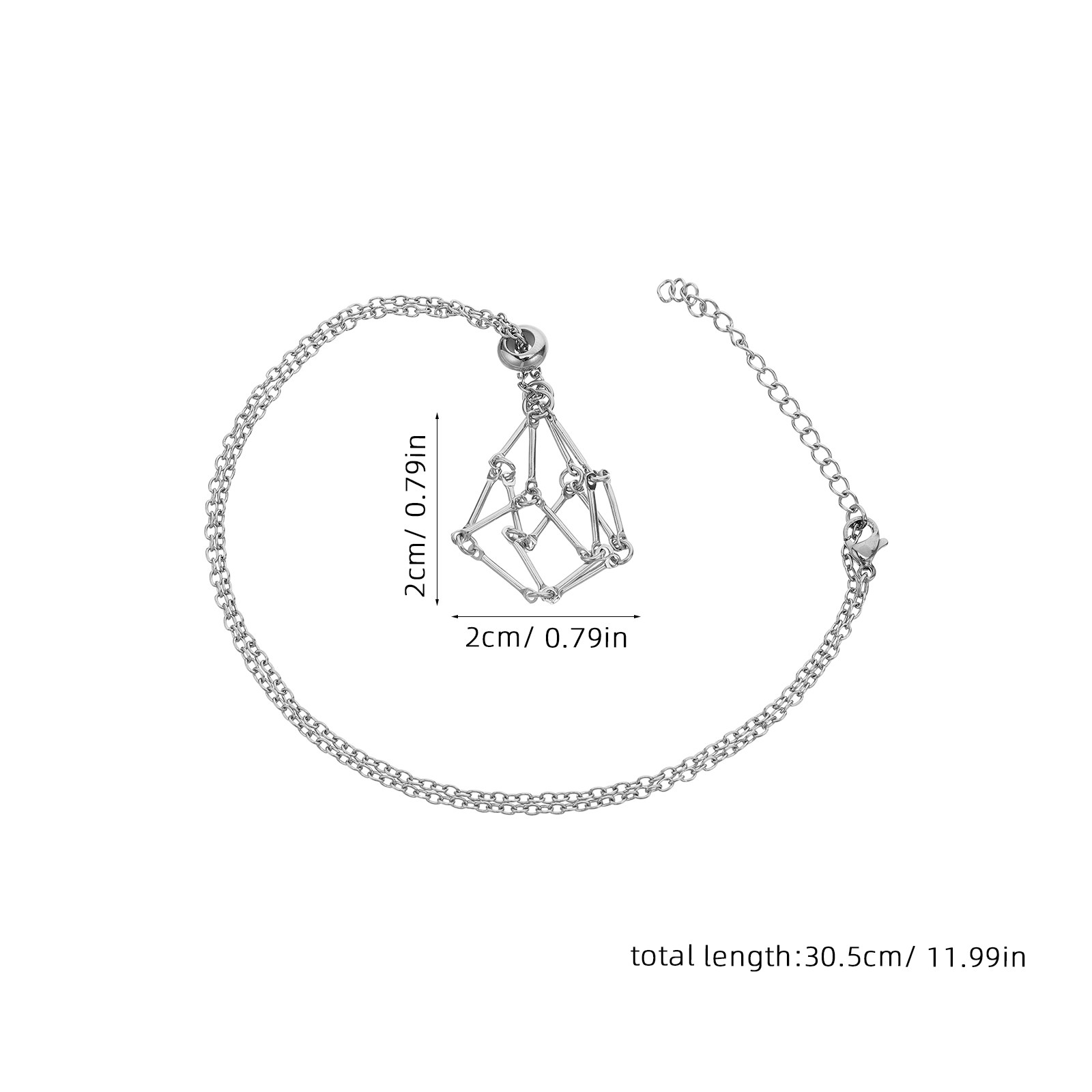Edelstahl-Kristallkäfig-Halske – Crystal Pendant Necklace Natural Stone Bewertung und Preis