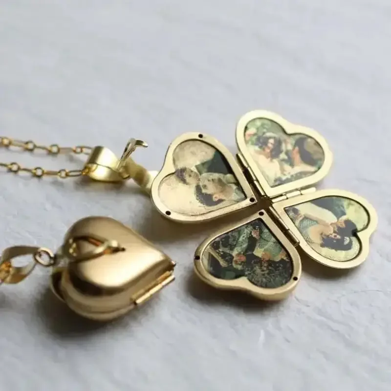 Vintage-Halskette, faltbar, me – Heart Locket Necklace Photo Bewertung und Preis