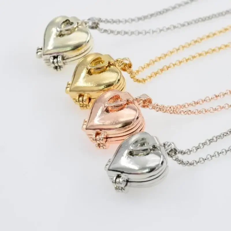 Vintage-Halskette, faltbar, me – Heart Locket Necklace Photo Bewertung und Preis