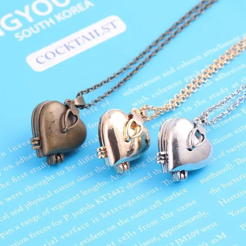 Vintage-Halskette, faltbar, me – Heart Locket Necklace Photo Bewertung und Preis